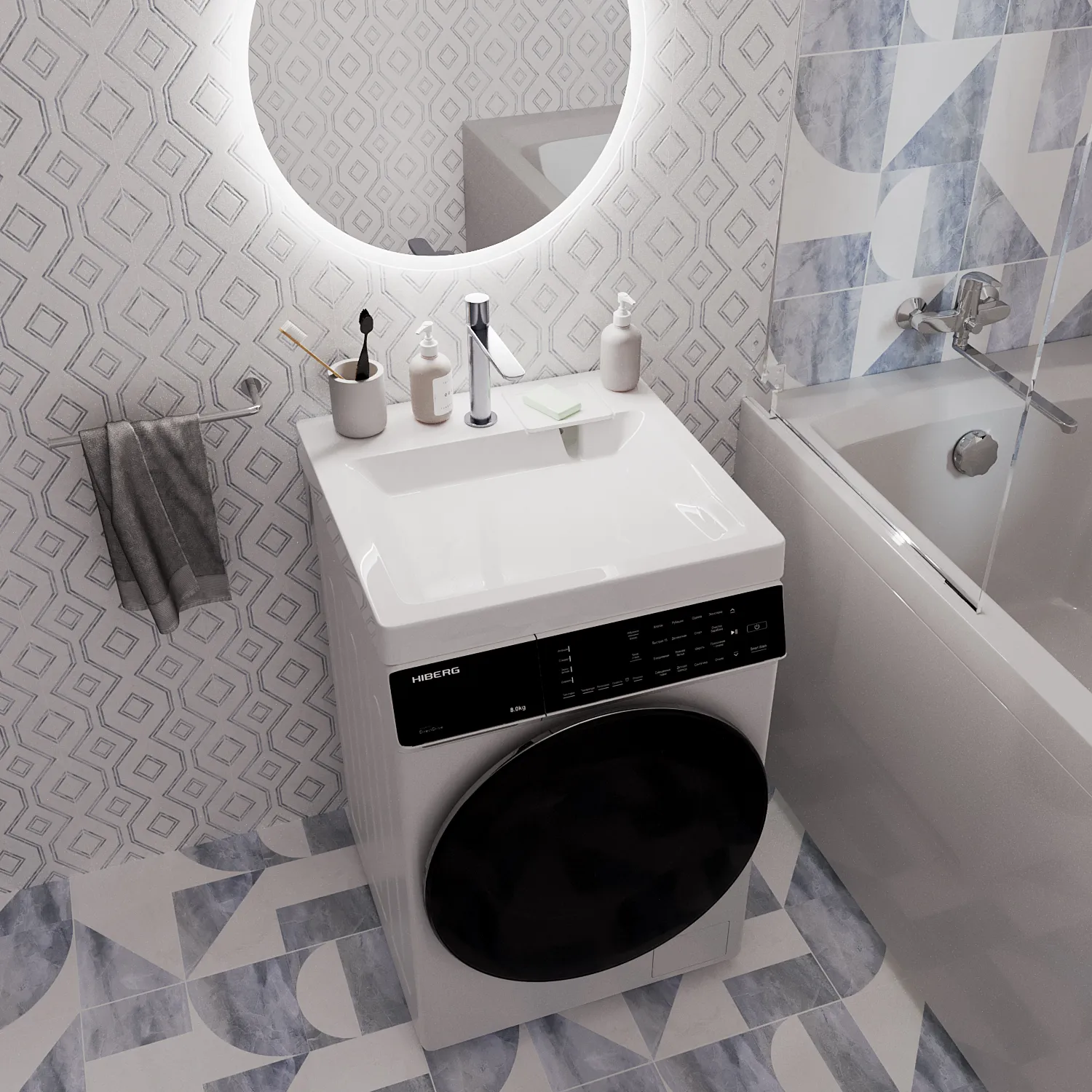 Раковина над стиральной машиной MIXLINE "МАРИО" 60*60 ш*г, с кронштейнами (MIXLINE) (553584)