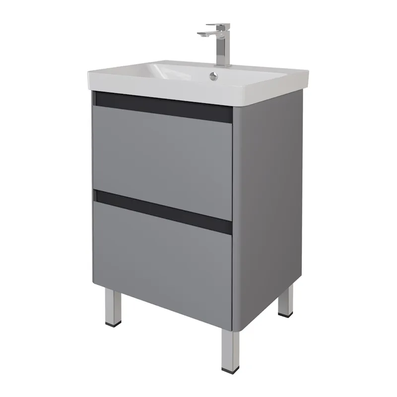 Тумба под раковину подвесная/напольная Dreja Luxury Plus 60 см, серый базальт