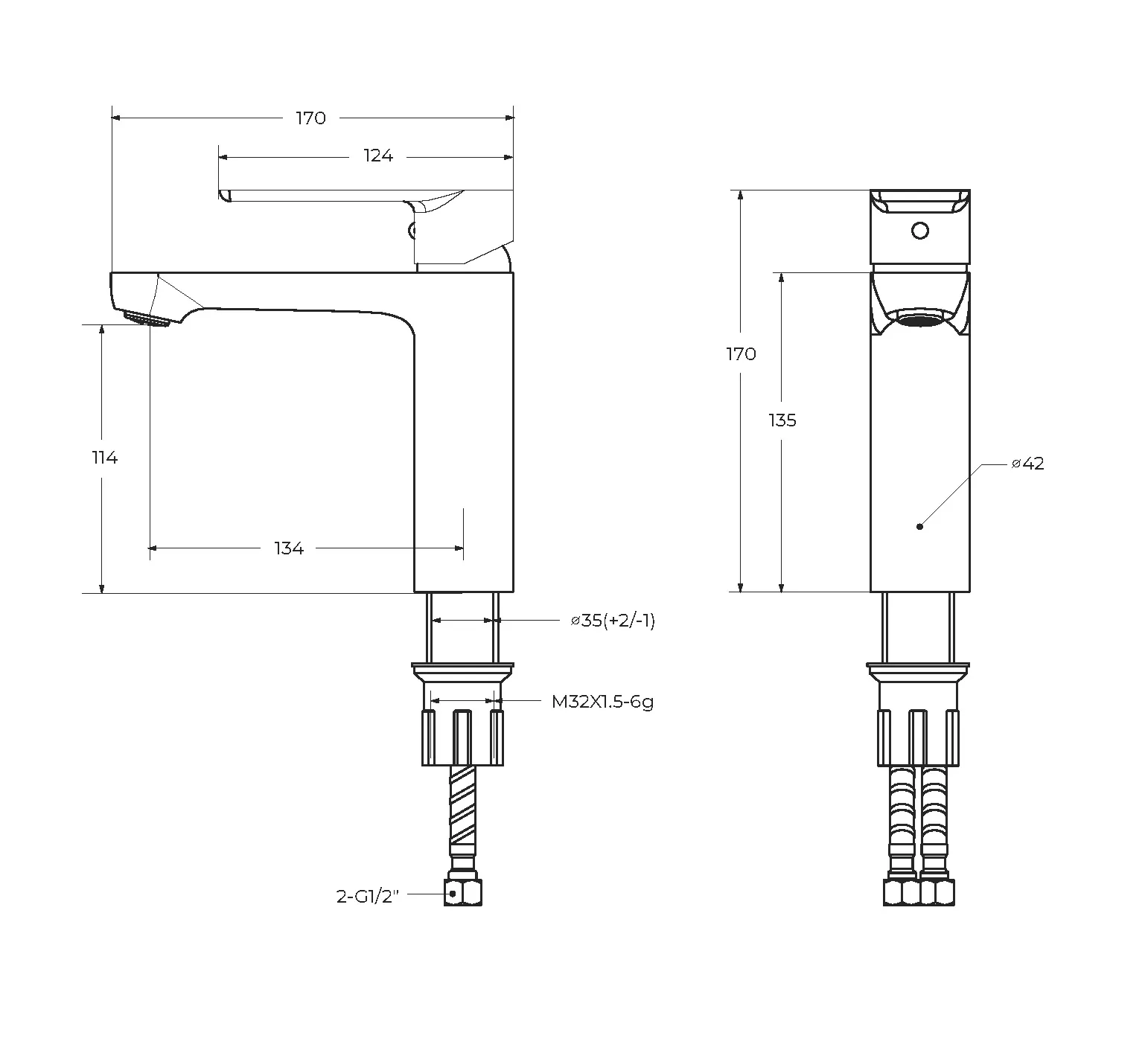 Смеситель для раковины с донным клапаном Cezares Stylus, брашированное золото (STYLUS-LS-BORO)
