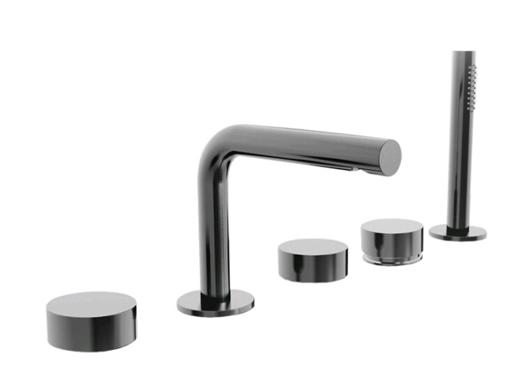 Смеситель для ванны и душа Fantini AF/21 Fukasawa, Matt British Gold PVD (27 P6 A265)