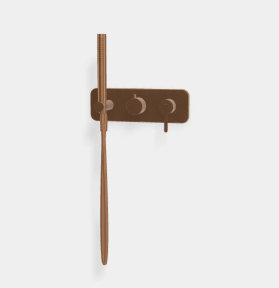 Смеситель для душа Fima Carlo Frattini Snap, на 2 потребителя, бронза брашированная янтарная (F3129WX2ZS)