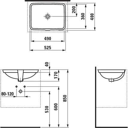 Раковина встраиваемая Laufen Pro S 49x36 8.1196.1.000.109.1