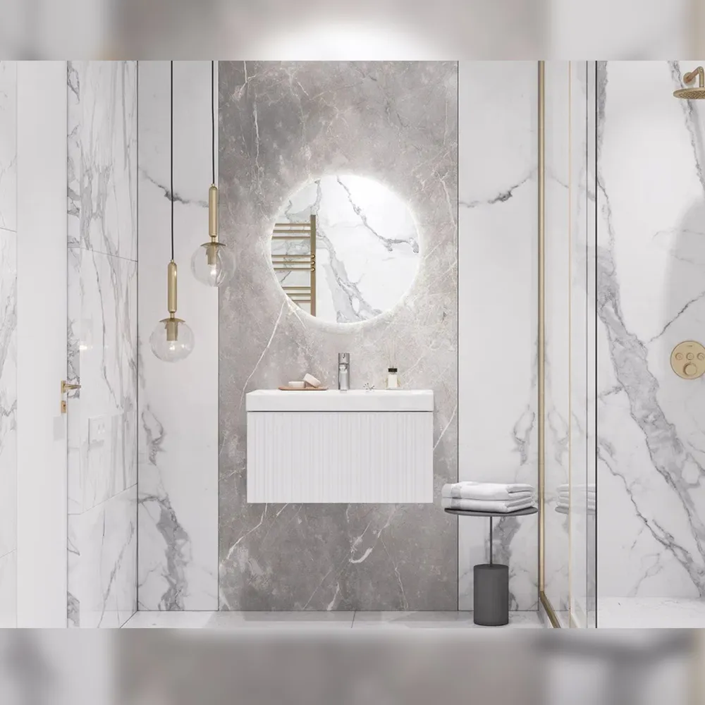 Тумба с раковиной подвесная Velvex Compo tp.COM.9696.70.1Y белый глянец, 70 см