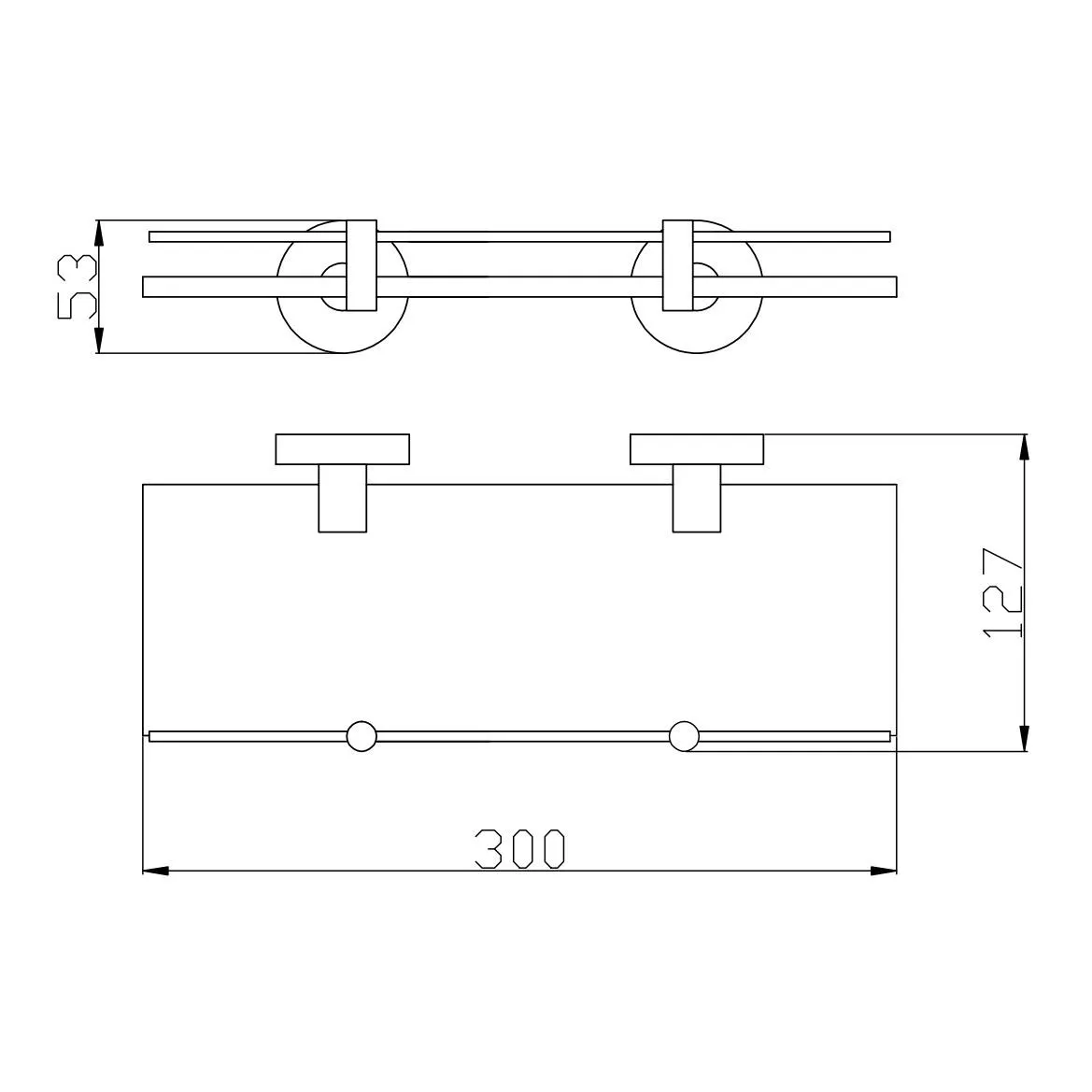 Полка стеклянная Rav Slezak COLORADO COA0900/30, хром