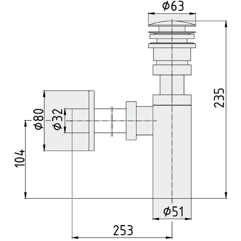 Сифон для раковины E.C.A матовый черный 102119055C1EX