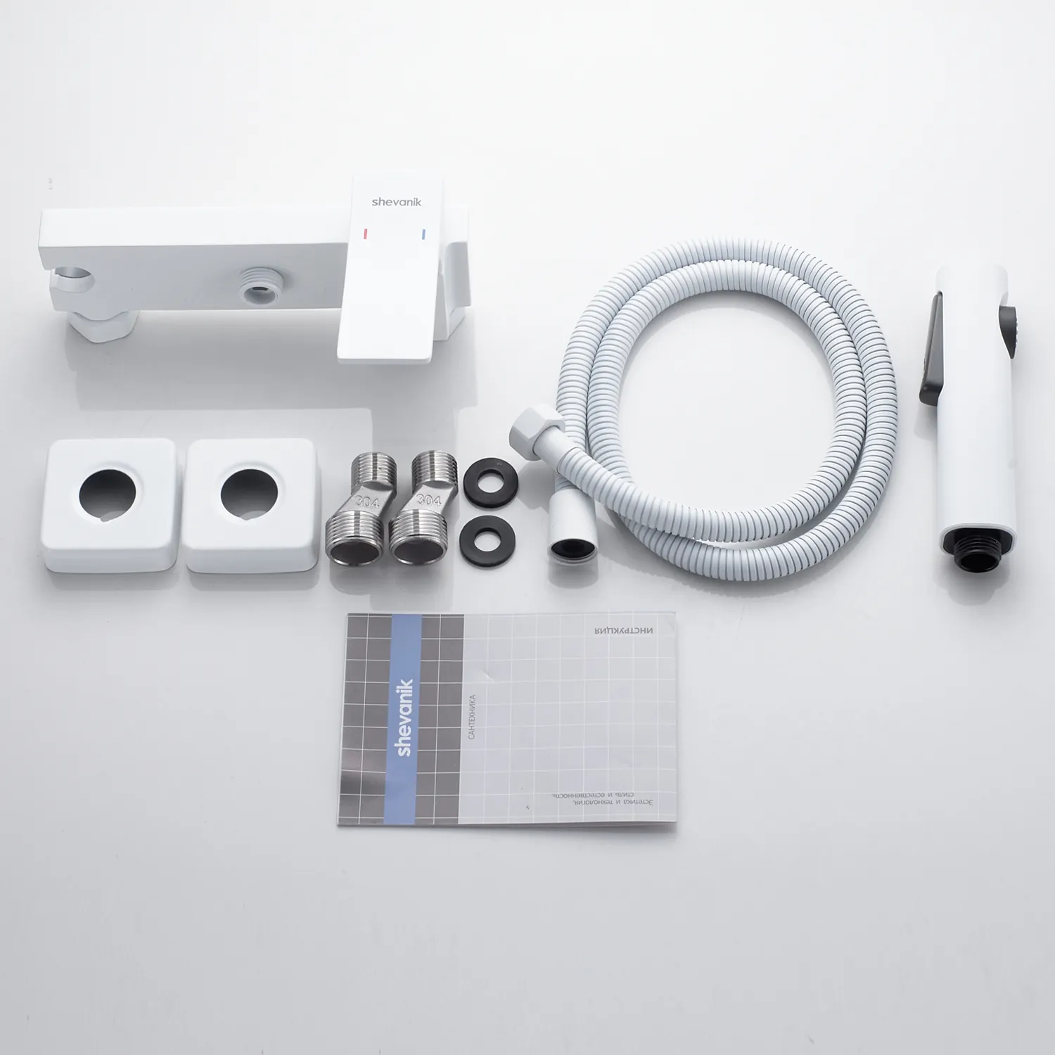 Гигиенический душ со смесителем Shevanik S4005C-1, белый