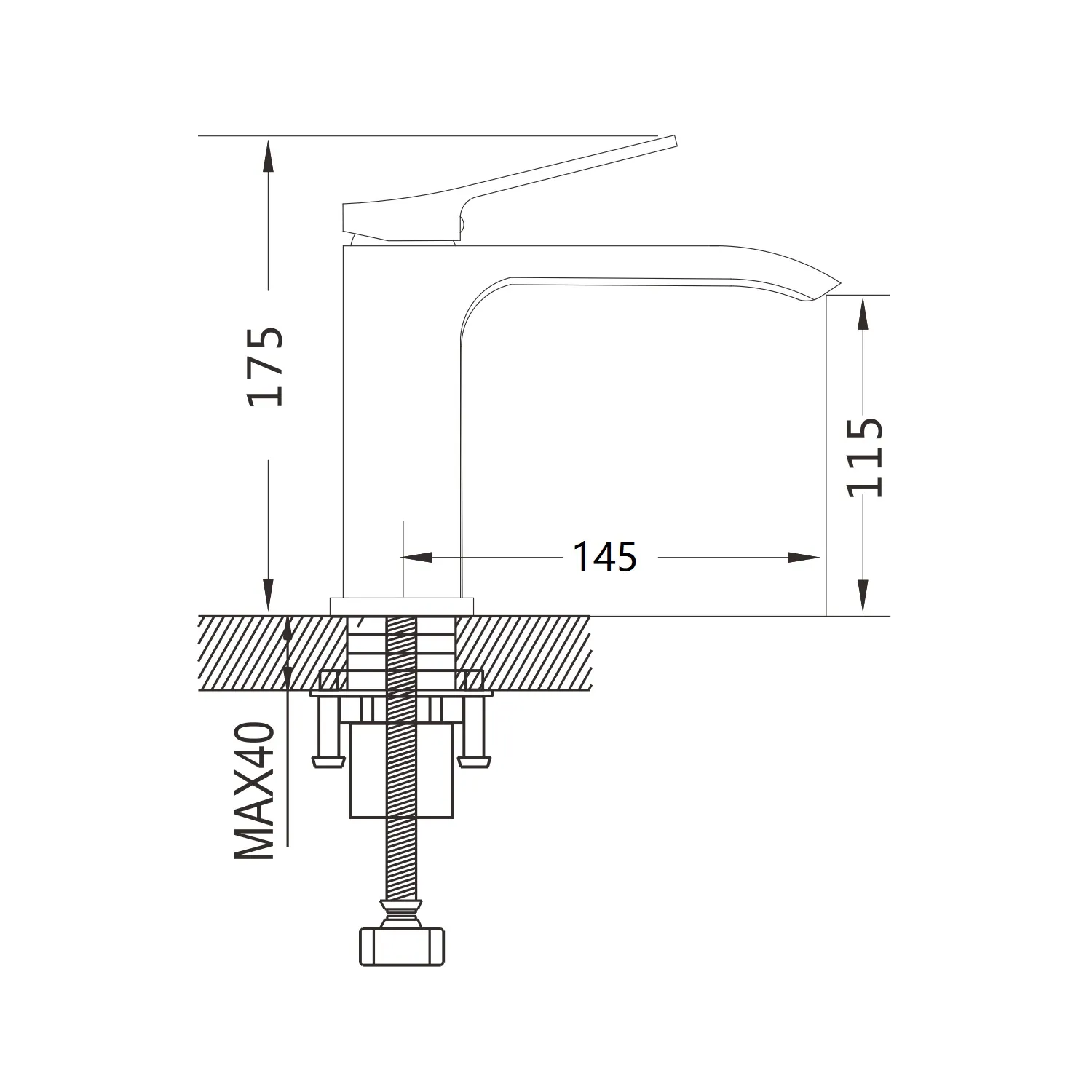 Смеситель для раковины Shevanik S4001C, белый