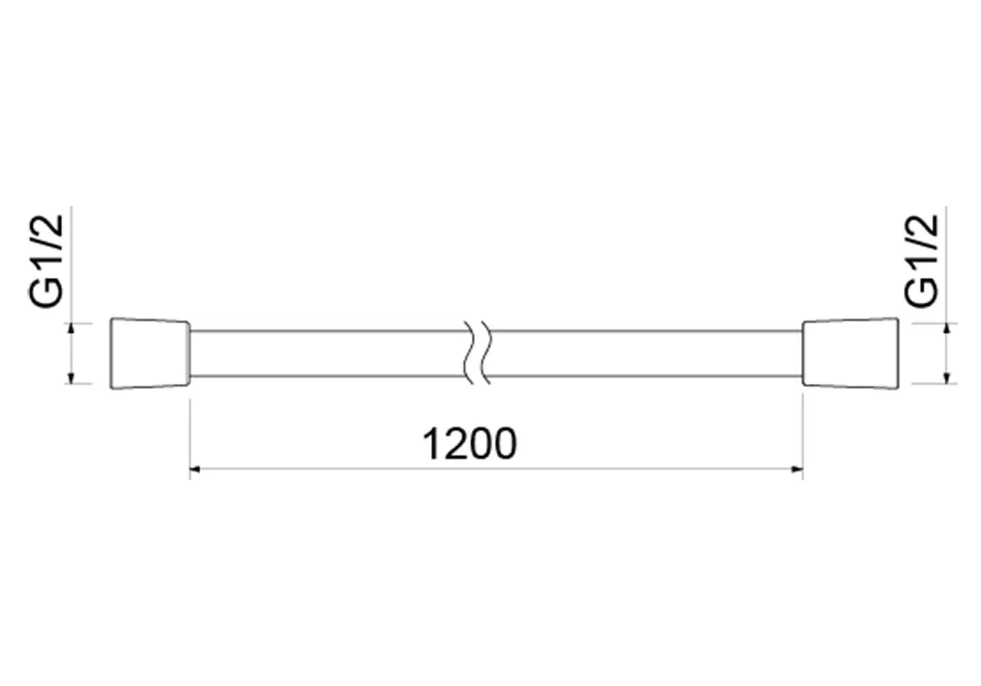 AQ2104BGM шланг для душа 120 см ПВХ, шлиф. черный хром