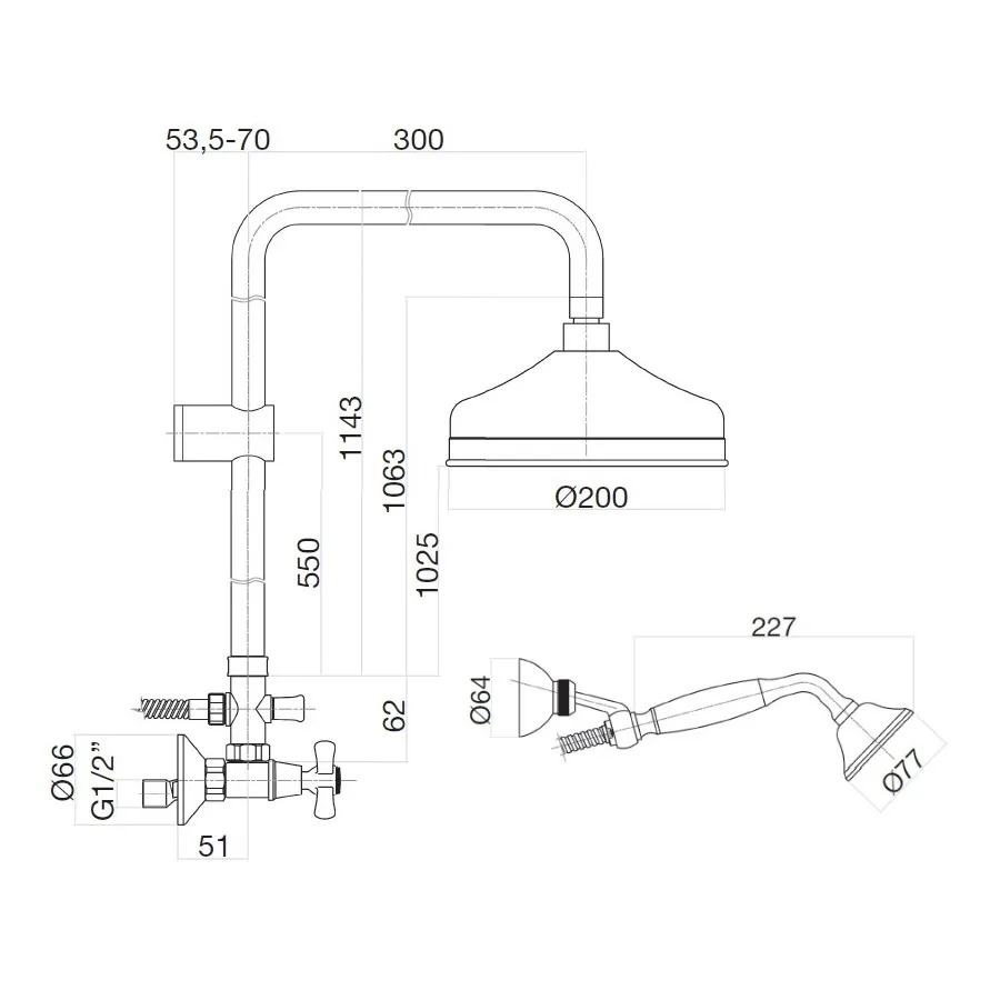 Душевая система Webert Armony AM760405010, золото
