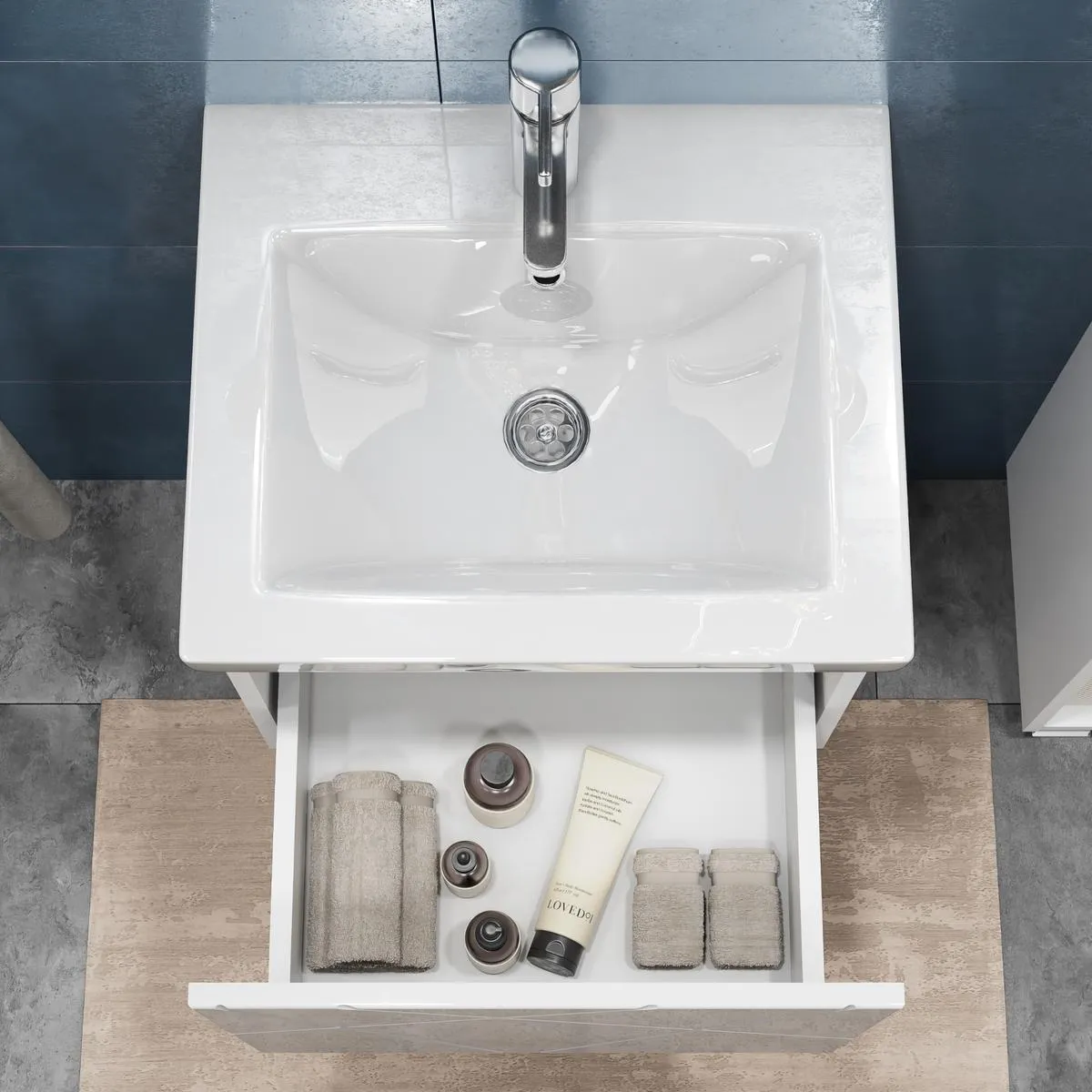 Тумба с раковиной подвесная VIGO Geometry 032, 50 см