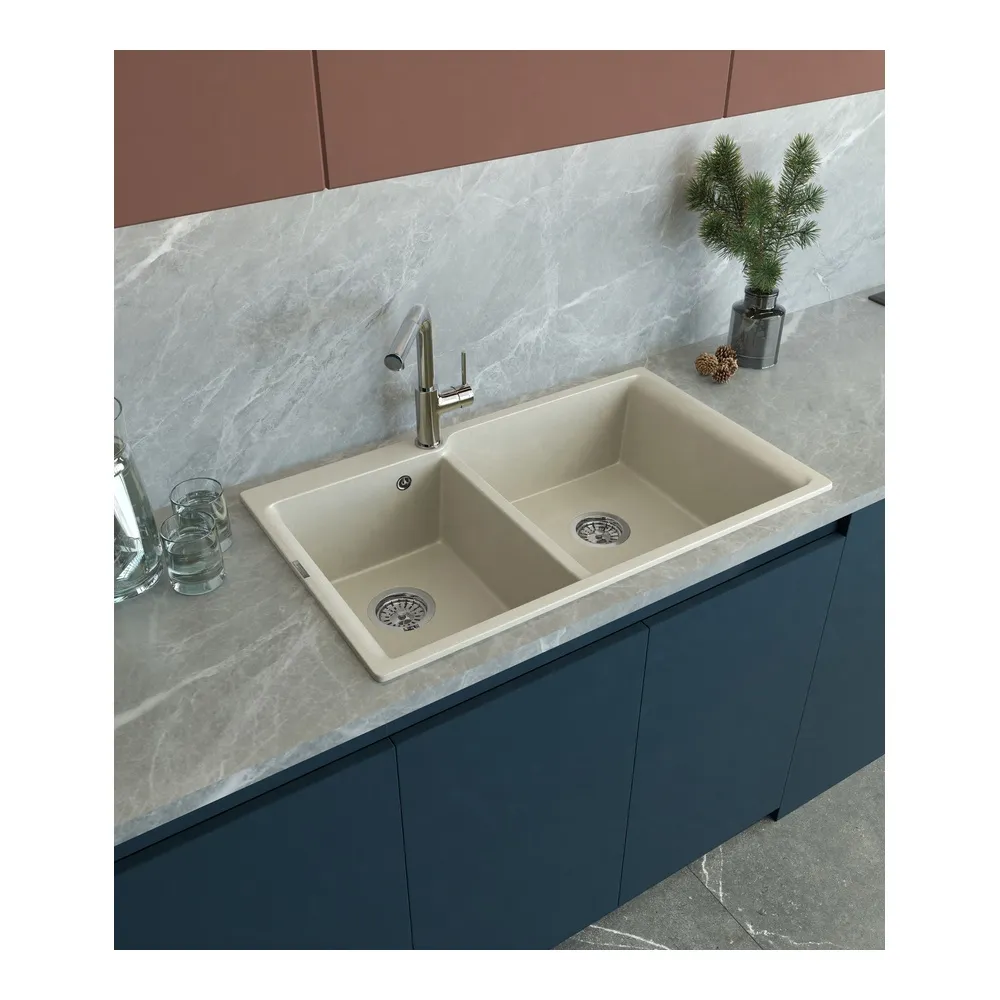 Кухонная мойка Rivelato AXEL X-90D, темно-бежевый