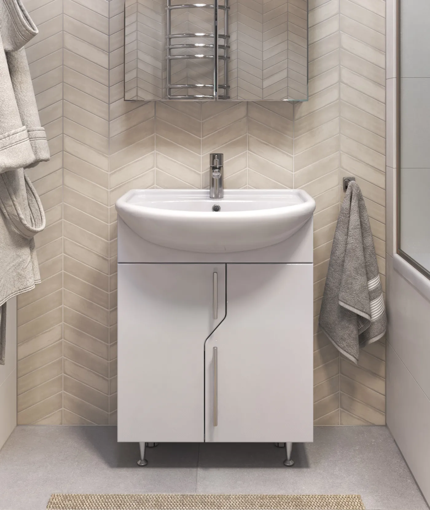 Тумба с раковиной напольная VIGO Grand tn.GRA.UYU.60.2D, 60 см
