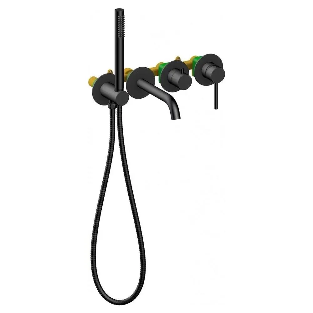 Смеситель для ванны встраиваемый Grocenberg GB5070BL, черный