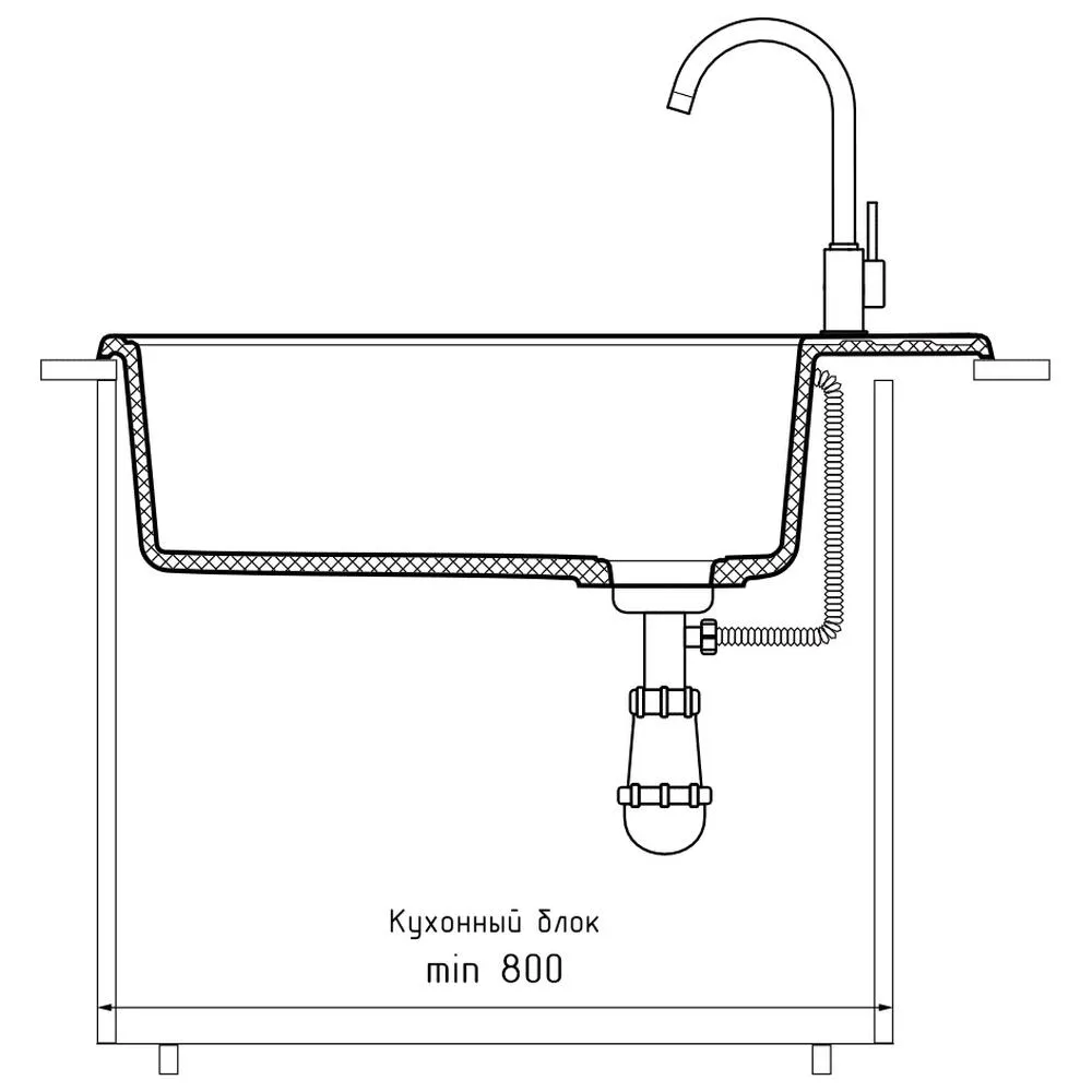 Кухонная мойка GranFest QUARZ 51, белый