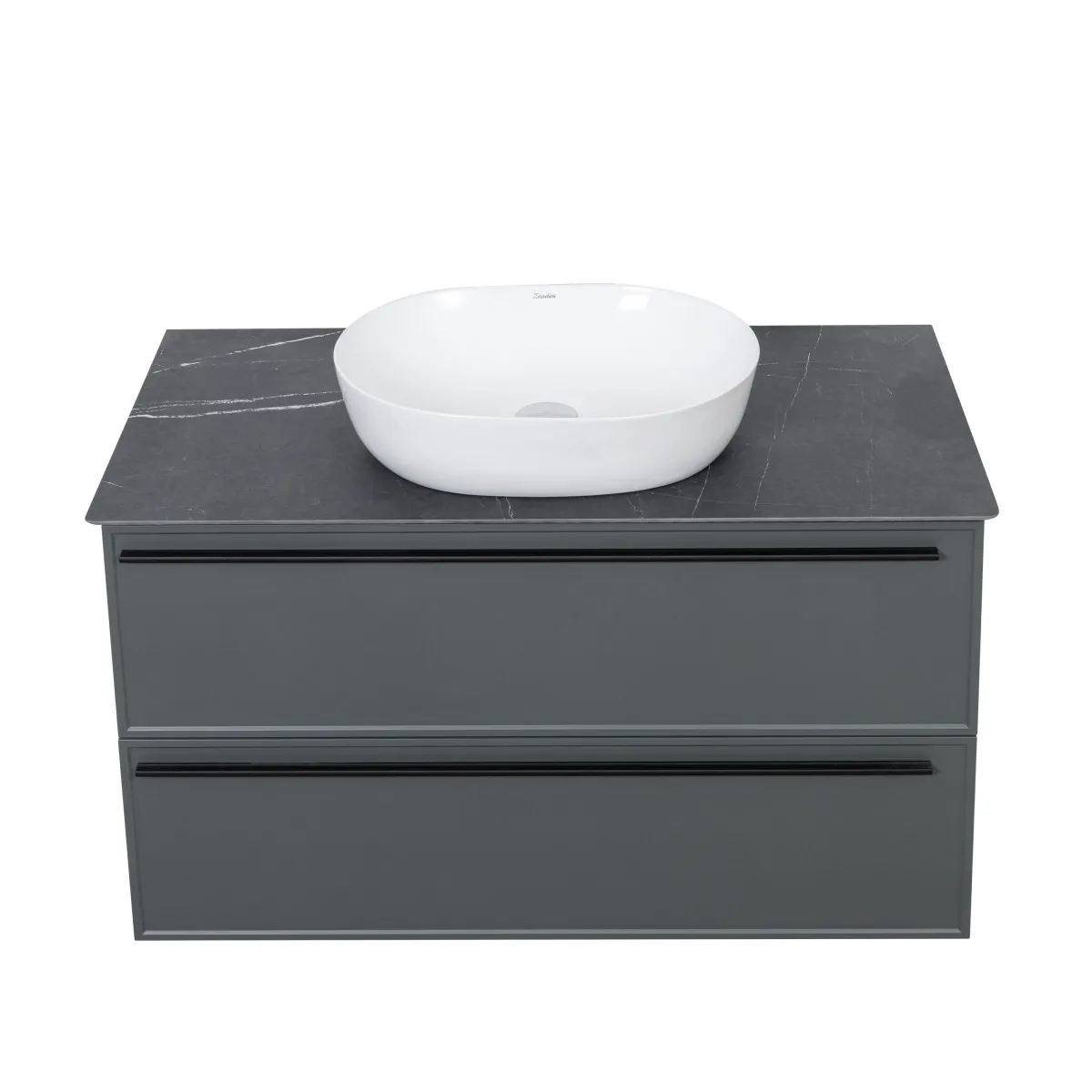 Тумба под раковину подвесная La Fenice Elba TWIN FNC-01-ELB-G-100-2, серо-зеленая