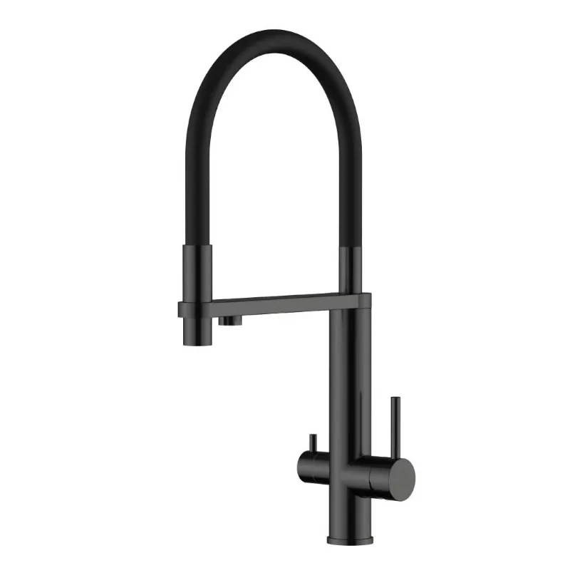 Смеситель для кухни с подключением фильтра Knotlor SS-15/BL, черный