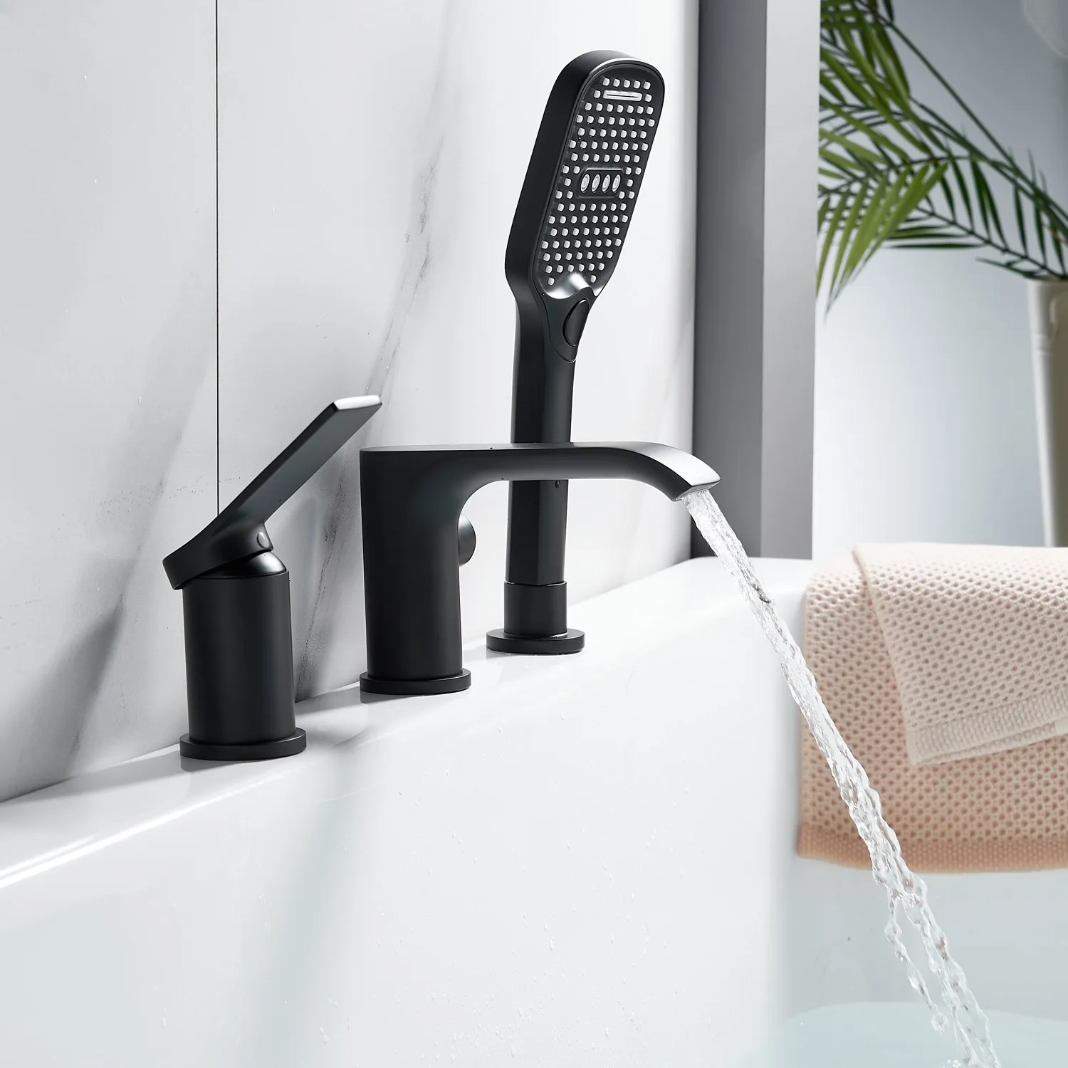 Смеситель на борт ванны Shevanik S4112H, черный