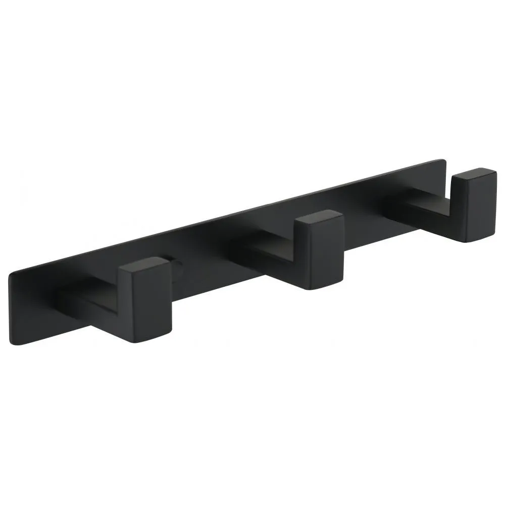 Планка с 3 крючками Grocenberg AC0013BL, черный