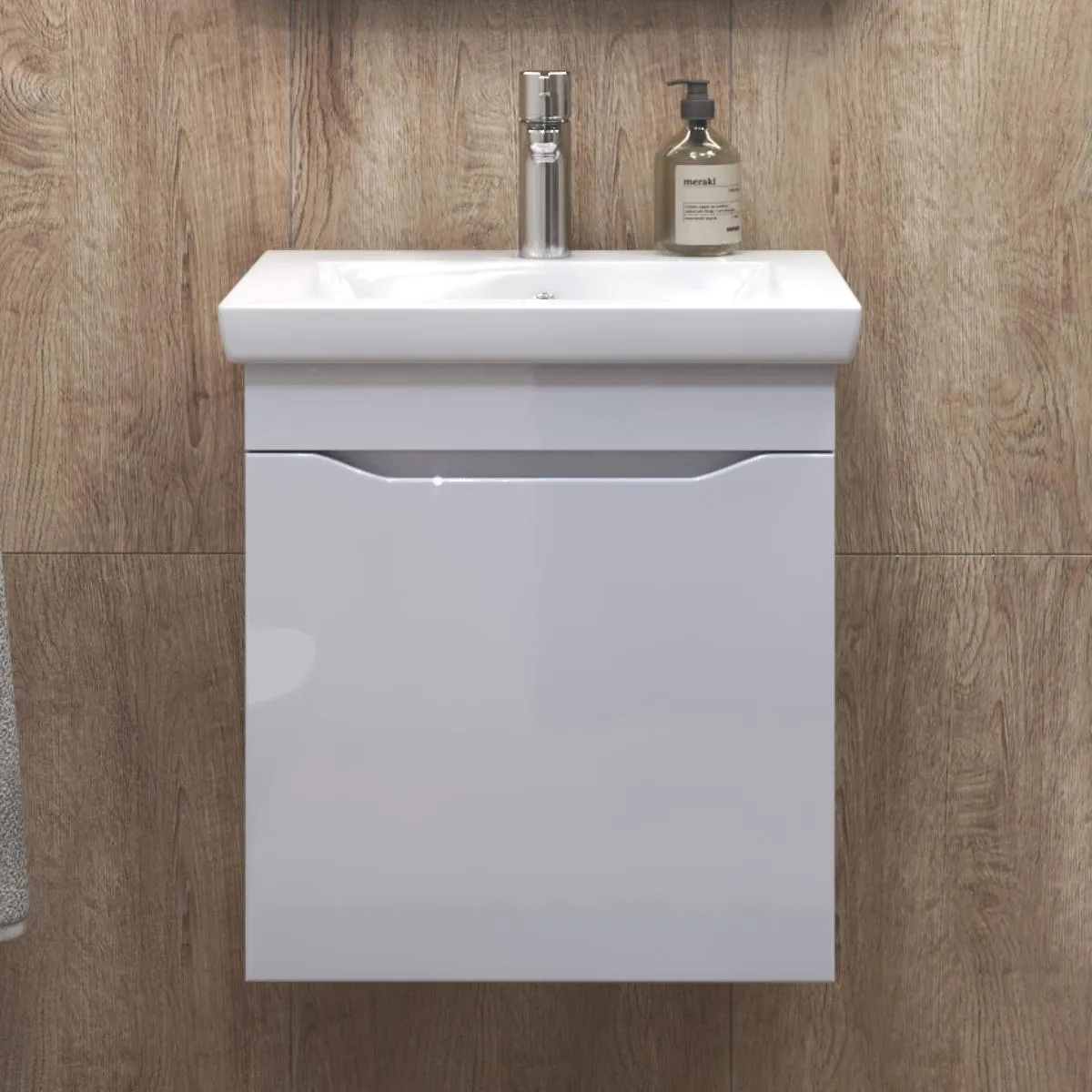 Тумба с раковиной подвесная VIGO Grani 028 белый, 50 см