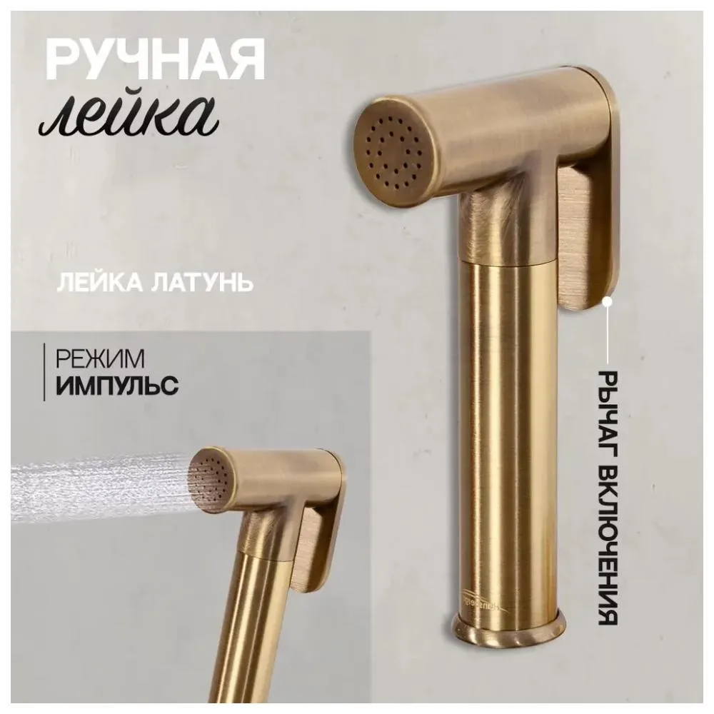 Гигиенический душ со смесителем встраиваемый Hansberge H3099BR, бронза