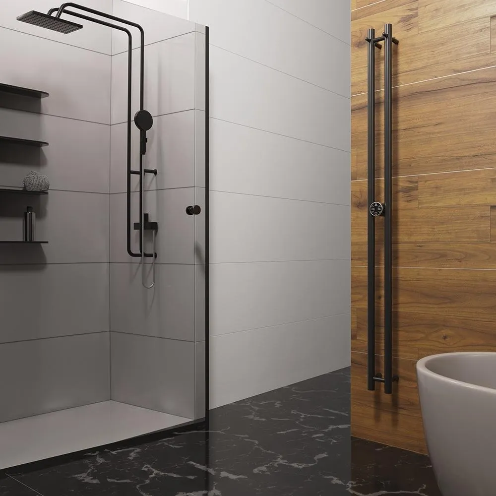 Полотенцесушитель электрический Terminus Стойка DUO круг 160, черный