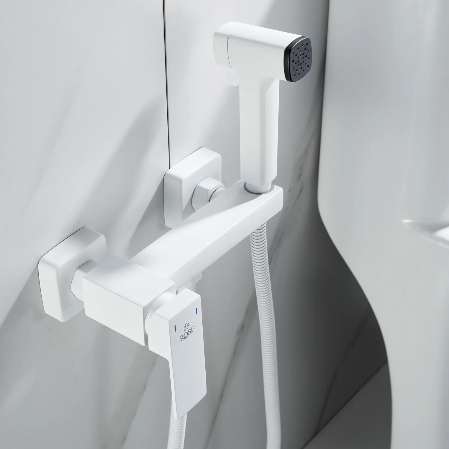 Гигиенический душ со смесителем Rose R2805C-1, белый