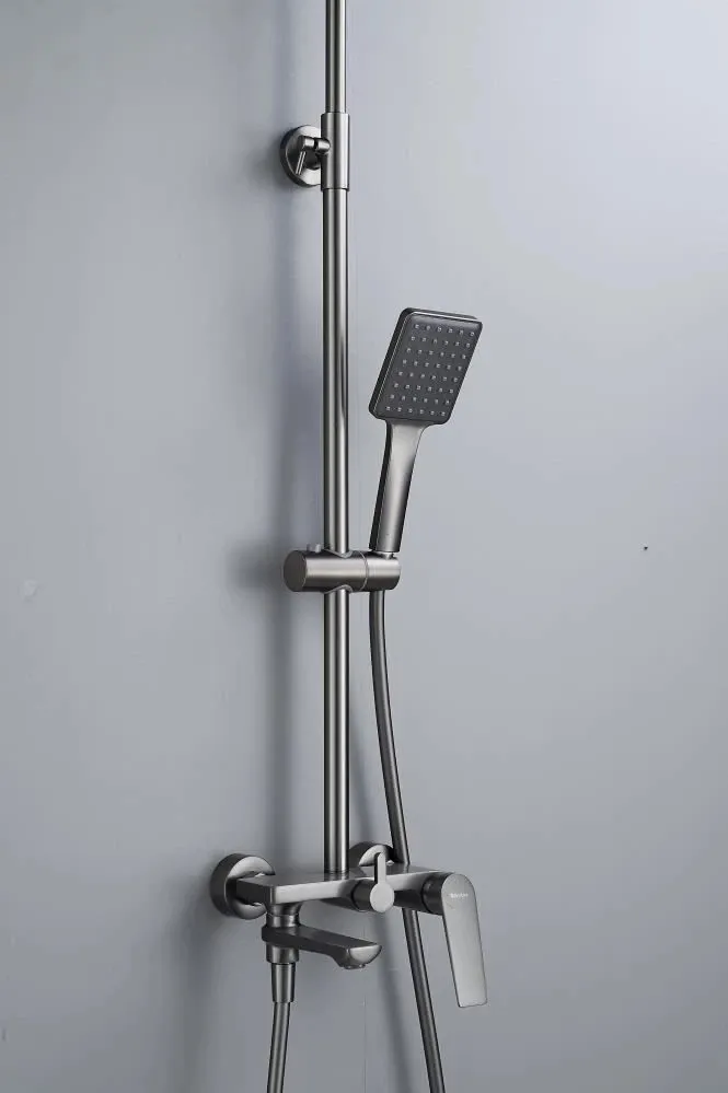 Душевая система Knotlor KN-62/GM, вороненая сталь