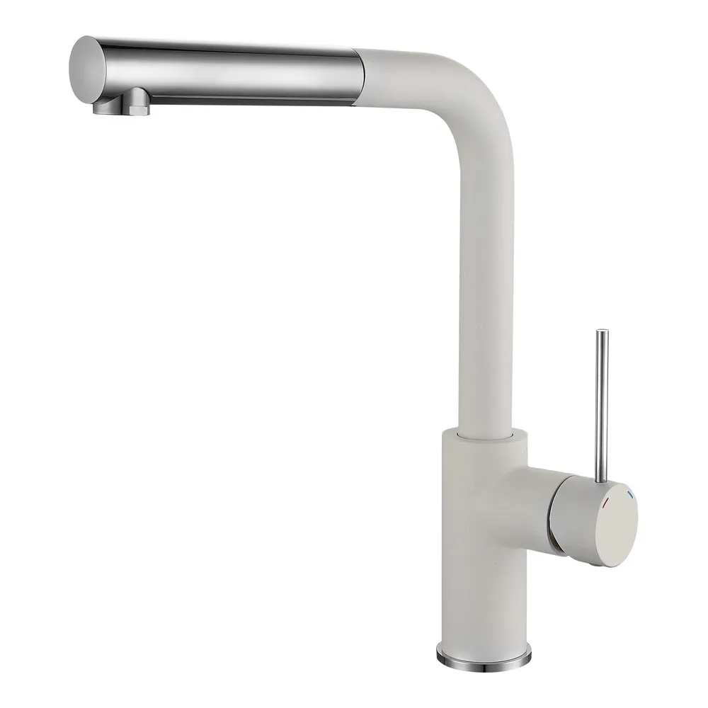 Смеситель для кухни с выдвижным изливом Rivelato Albano 1573503, иней/хром