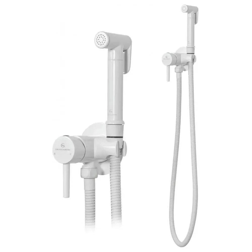 Гигиенический душ со смесителем встраиваемый Grocenberg GB001W, белый