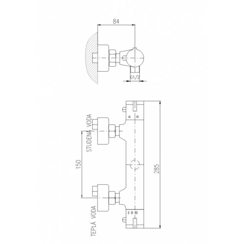 Смеситель для душа Rav Slezak Dunaj Termostat TRM80.5