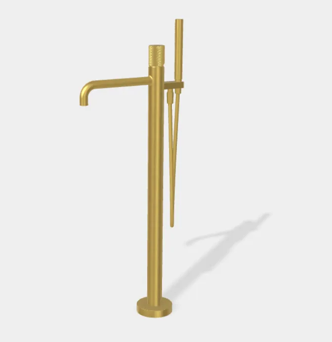 Смеситель для ванны и душа Fima Carlo Frattini Spillo Tech, G Collection, золото брашированное (F3034T/6NGOS)