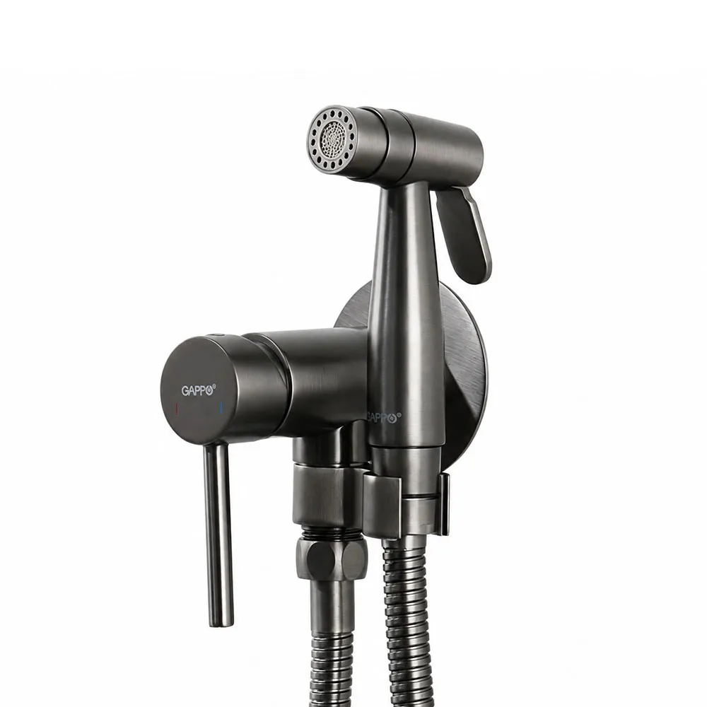 Гигиенический душ со смесителем GAPPO G7206-9, оружейная сталь