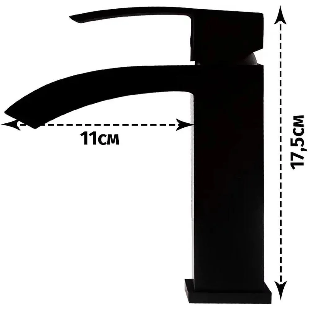 Смеситель для раковины Grocenberg GB2007BL, черный