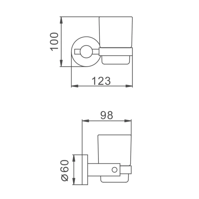Стакан для ванной комнаты D-Lin D210280, сталь