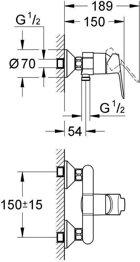 Смеситель для душа Grohe BauEdge 23333000 хром