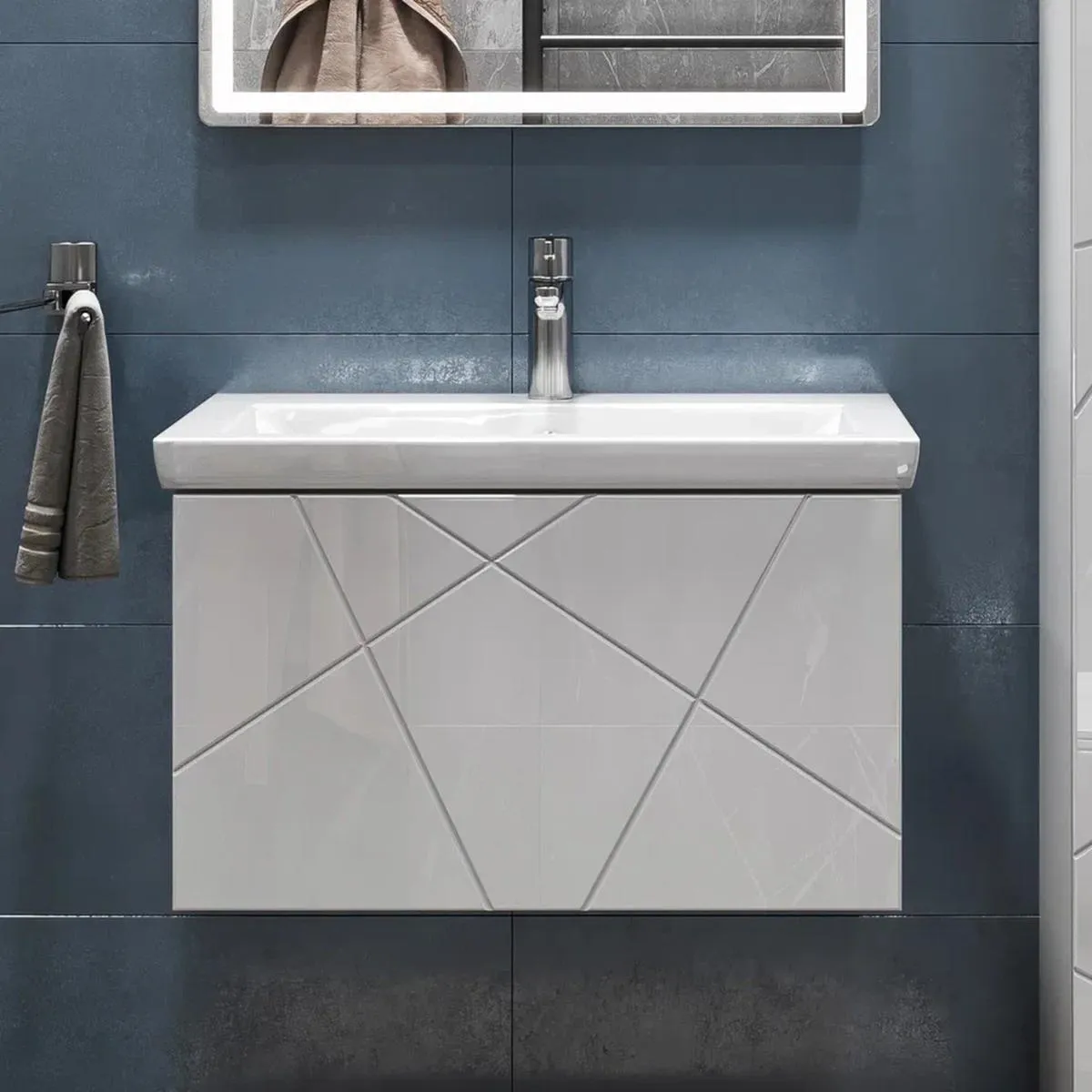 Тумба с раковиной подвесная VIGO Geometry 034, 70 см