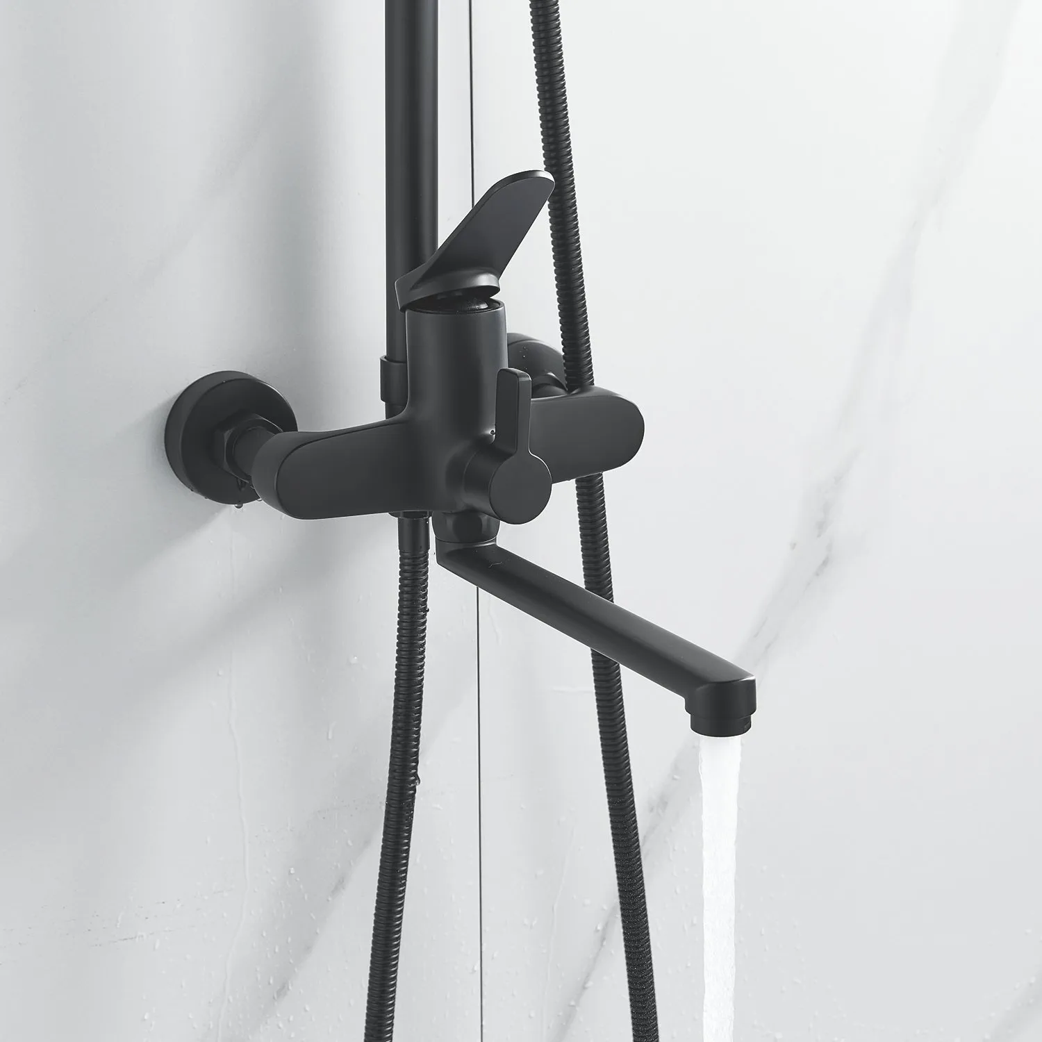 Душевая система Shevanik S6236H, черный