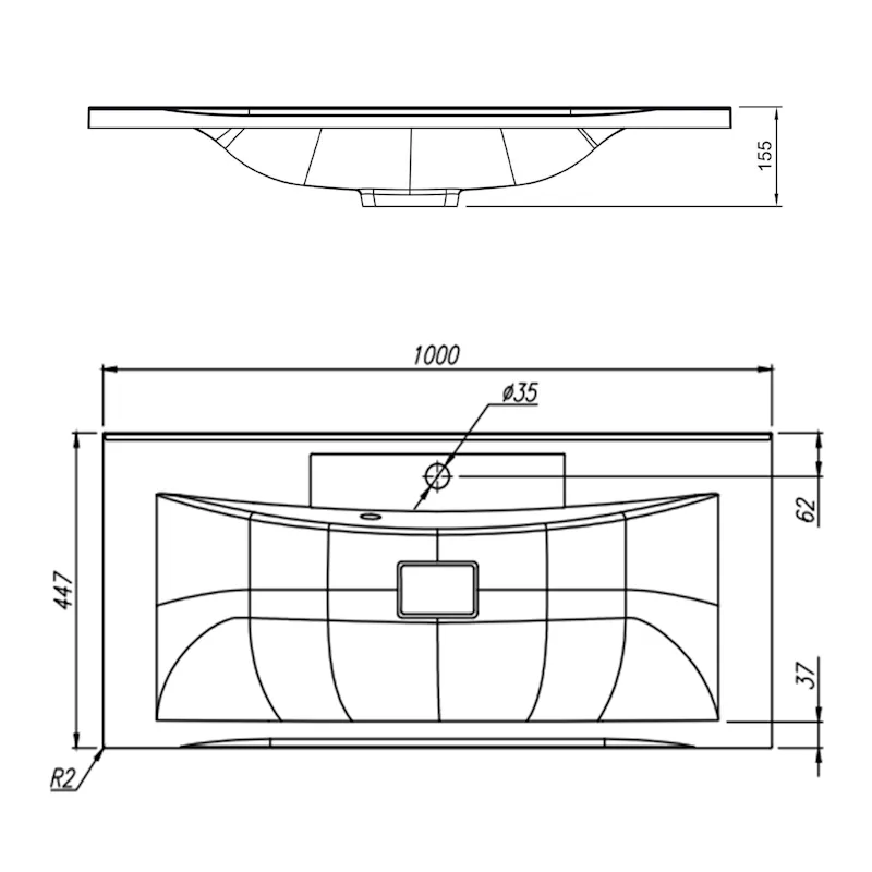 Раковина Florentina Прима 100 см 10.010.01000.001, белая