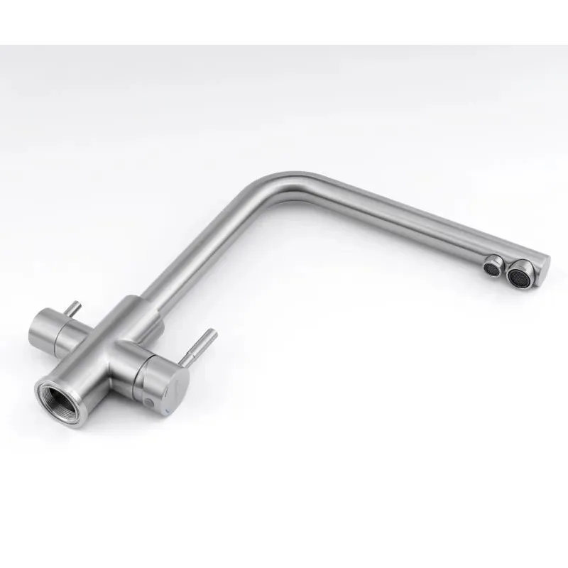 Смеситель для кухни с подключением фильтра Knotlor SS-08, сатин