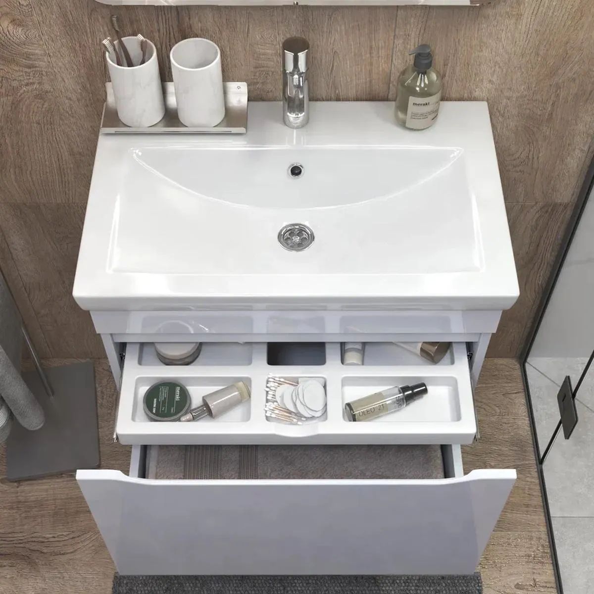 Тумба с раковиной подвесная VIGO Grani 165, 70 см