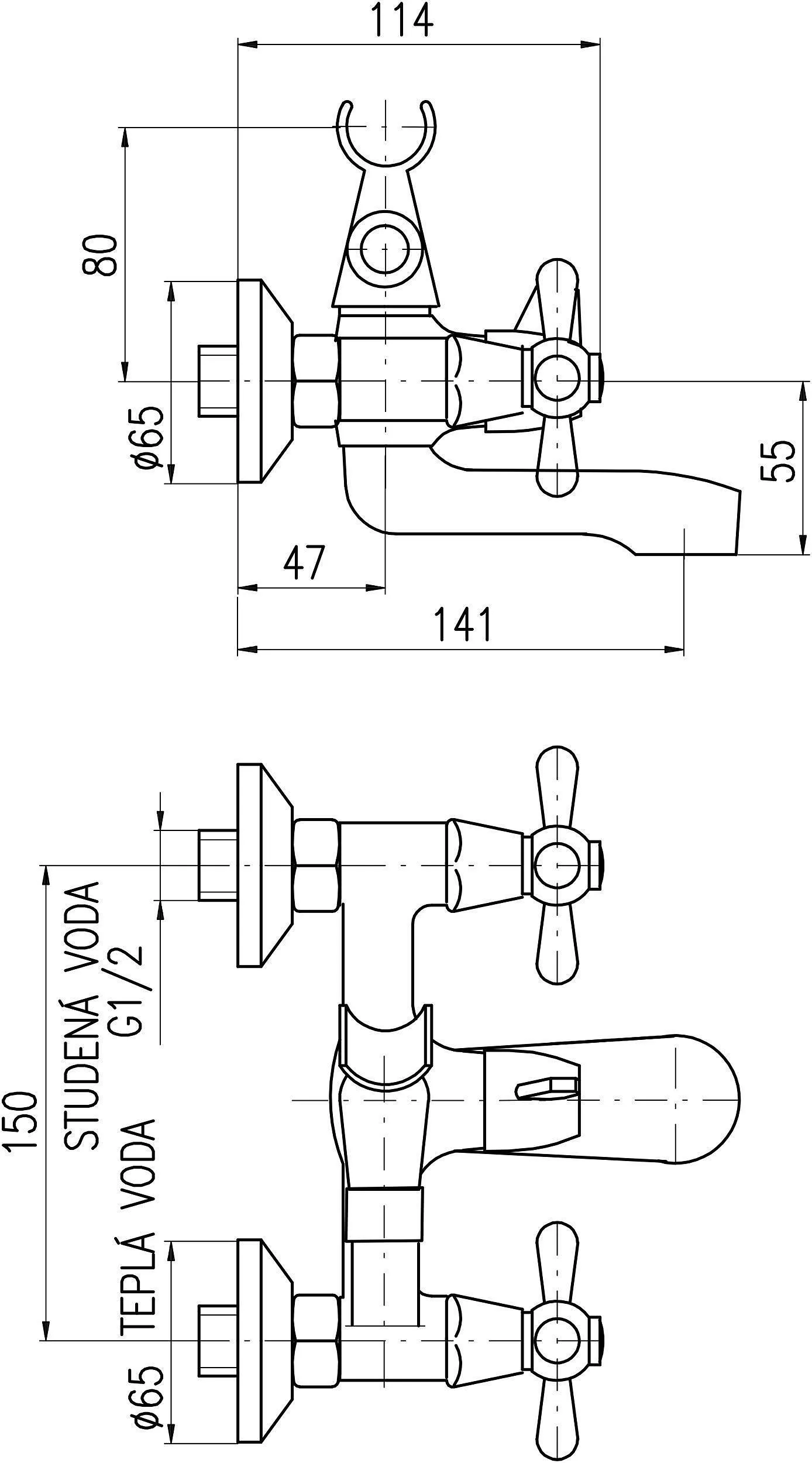 Смеситель для ванны Rav Slezak Morava MK154.5