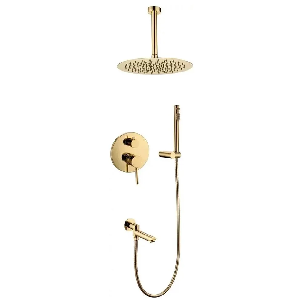 Душевая система встраиваемая Grocenberg GB5099GO-2, золото