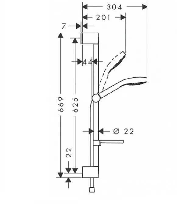 Душевой гарнитур Hansgrohe Croma 110 Select E Vario 65 см бел/хром (26582400)