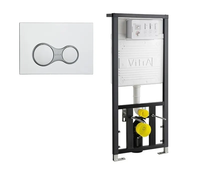 Инсталляция для подвесного унитаза Vitra (700-1873) с кнопкой смыва (740-0480) хром