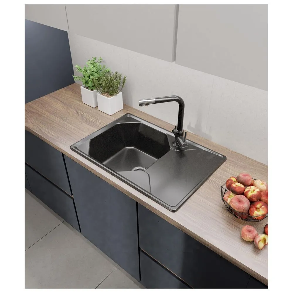 Кухонная мойка GranFest UNIQUE 740L, черный