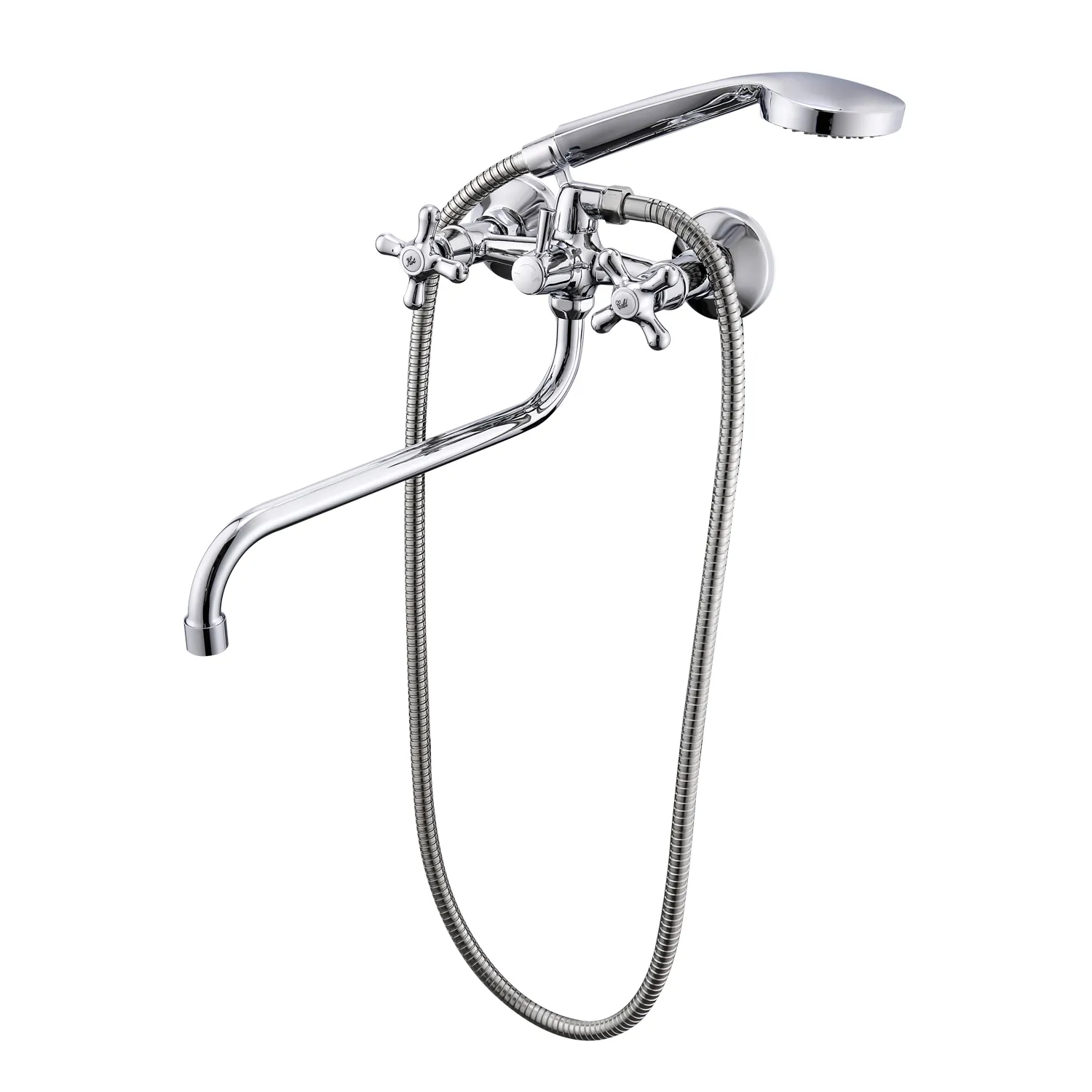 Смеситель Prohanss для ванны и душа вентильный поворотный излив 30 см, хром (P11.22)