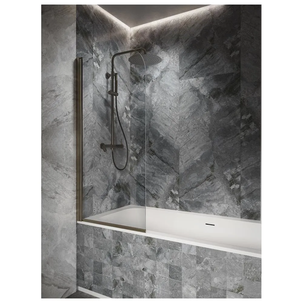 Шторка на ванну распашная Knotlor BS070CG0GM 140х70, оружейная сталь