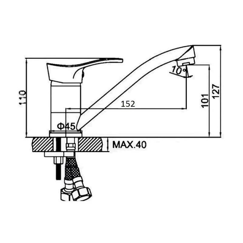 Смеситель для кухни D-Lin D151305, хром