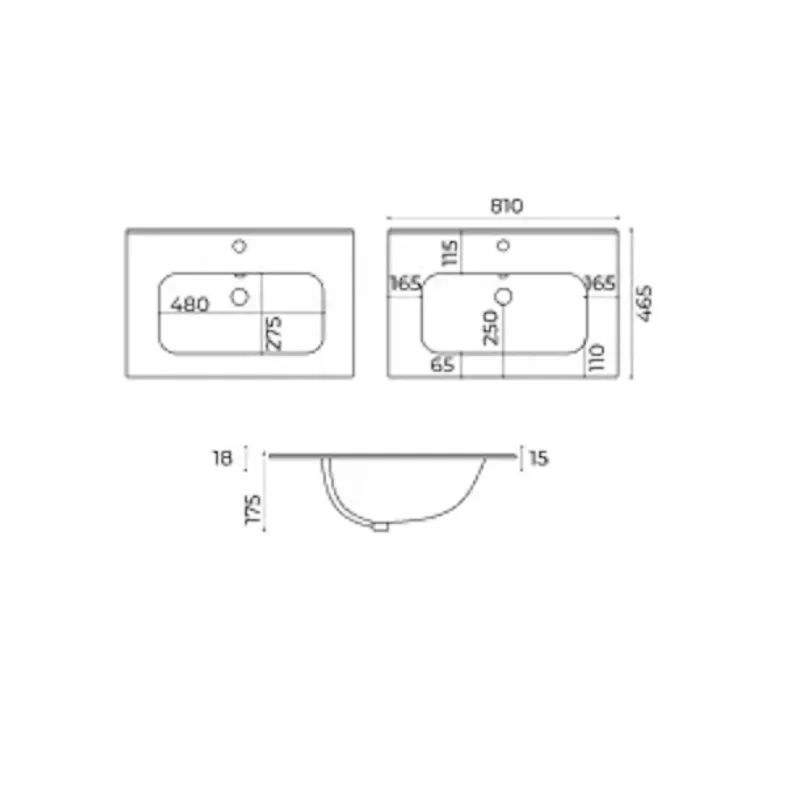 Раковина-столешница La Fenice SlimLine 80 FNC-06-TER-80