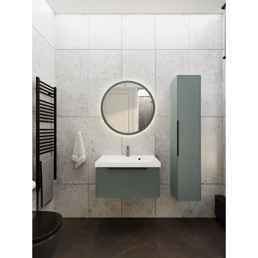 Зеркало с подсветкой La Fenice Terra Grigio 80, серо-зелёное